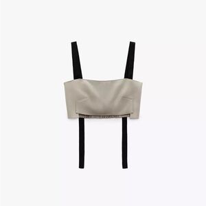 Zara Satin Effect Short Top - Soft Gold